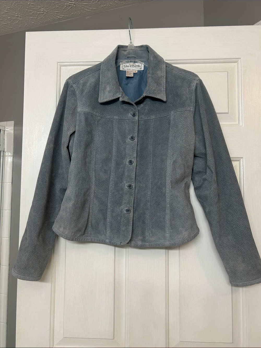 Live a Little Aqua Suede Button-Front Jacket
